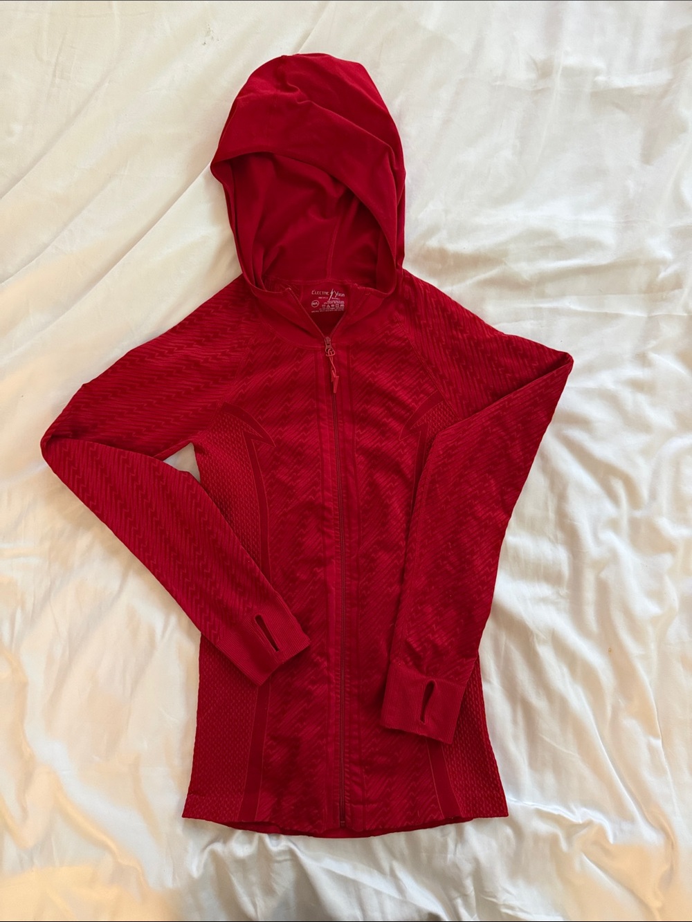 Electric Yoga Red Hooded Zip-Up Jacket